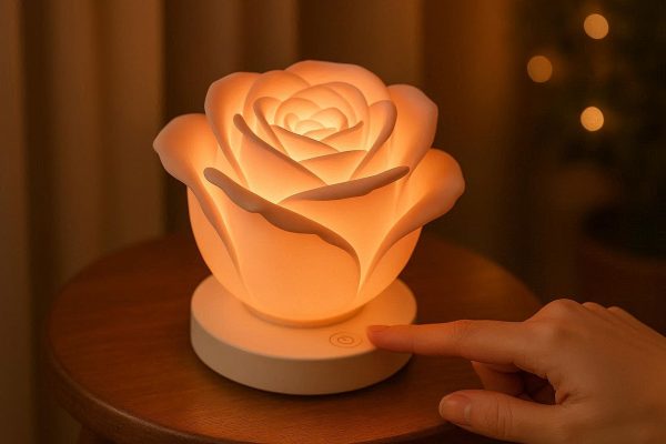 11 Romantic Rose Shaped LED Candle Lamp with Touch Control