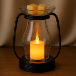 Scented Wax Melt Warmer Lamp with LED Candle Light Base